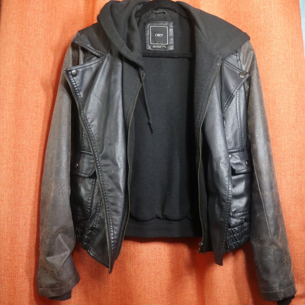 ✨FINAL WEEK✨Obey Leather Bomber Jacket